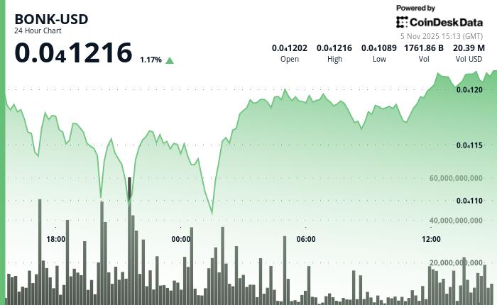 BONK Stock Price Rises by 2.8%, Consolidating Above <img src=